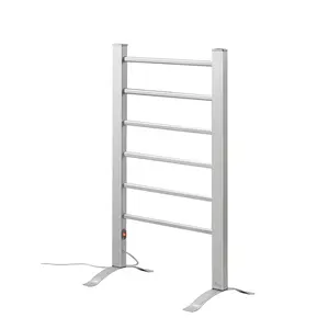 212 MAIN PURSONIC TW300 Rectangle Towel Warmer - 6 Bar, Fast Heat, Modern, Wall/Freestand Mountable, Aluminium Bathroom Accessory