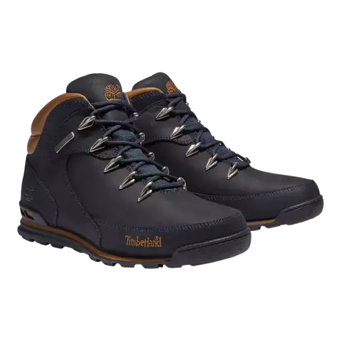 Timberland Euro Rock Hiker Men's Ankle-High Mid-Top Boots Black TB06165R - Outdoor Leisure Footwear, Durable Daily Wear, Comfortable for City Walks & Light Trails