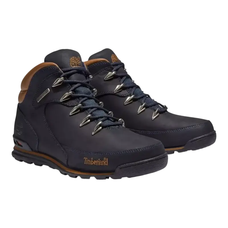 Timberland Euro Rock Hiker Men's Ankle-High Mid-Top Boots Black TB06165R - Outdoor Leisure Footwear, Durable Daily Wear, Comfortable for City Walks & Light Trails