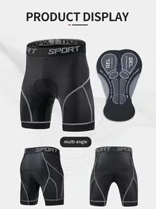 Men's Comfortable Cycling Pants, High Elastic Breathable Athletic Compression Shorts with Padded Seat, Tight Sports Activewear Fitness, Outdoor Sports Fitness Equipment, All Seasons Use