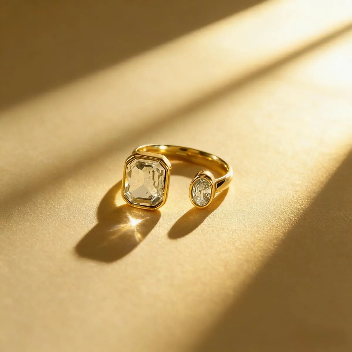 Best-selling versatile simple and elegant zircon-studded stainless steel vintage-style personalized open ring Anniversary Ring Stacking Ring Set