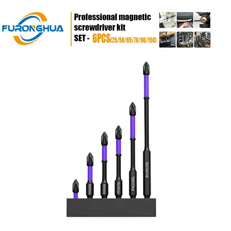 6pc Magnetic Precision Screwdriver Kit - Cr-V Steel D1 Bits, Anti-Shock Handle, Anti-Slip Design for Electronics, Car Repair - USA Stock