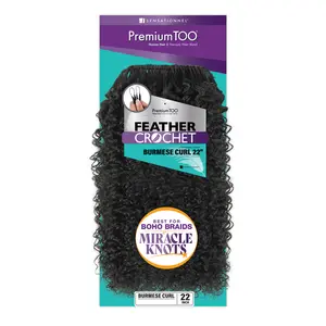 Sensationnel Human Hair Blend Crochet Braids Premium Too Feather Crochet Burmese Curl 22"