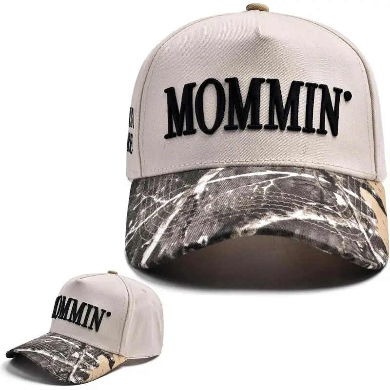 Mommin Trucker Hat for Women Embroidered Mom Baseball Cap Adjustable Canvas Vintage Hat for Casual Wear