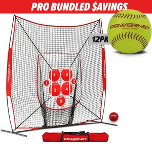 Pro Pitching Bundle | 8x8 Net, Pitch Perfect Targets & Practice Softballs