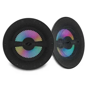 Luxury 8” 2-Way Marine Coaxial Speaker with Digital LED Lights and Flush Magnetic Mount Grille | 175W RMS 4-Ohm (NXL-LXY8/BK)