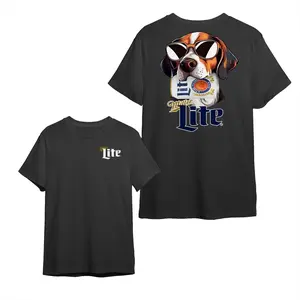 Cool Dog Miller Lite Beer 2 Sided Shirt, Funny Graphic Tees For Beer Lovers, Gift For Men and Women, Unisex Outdoors Funny Beer Printed T-Shirt Design 0