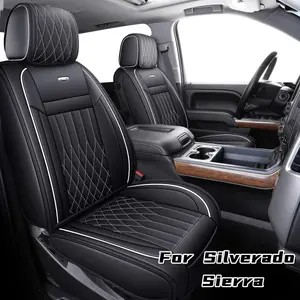 Silverado Seat Covers for 2007-2026 1500/2500/3500HD, Customized and Waterproof Crew Double Extended Cab Pickup Trail Boss Z71 Premium Custom Fit, Waterproof,