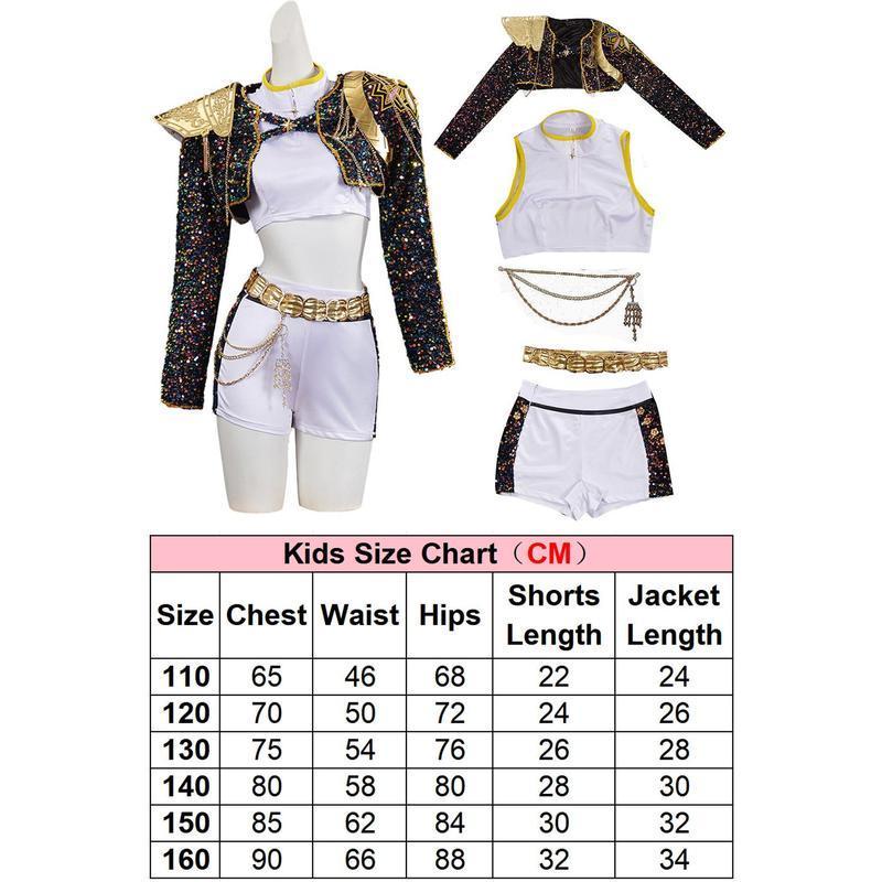 KPop Demon Hunter Gold Outfit  | Fantasy Cosplay Costume for Stage, Party & Dance Performances Clothes