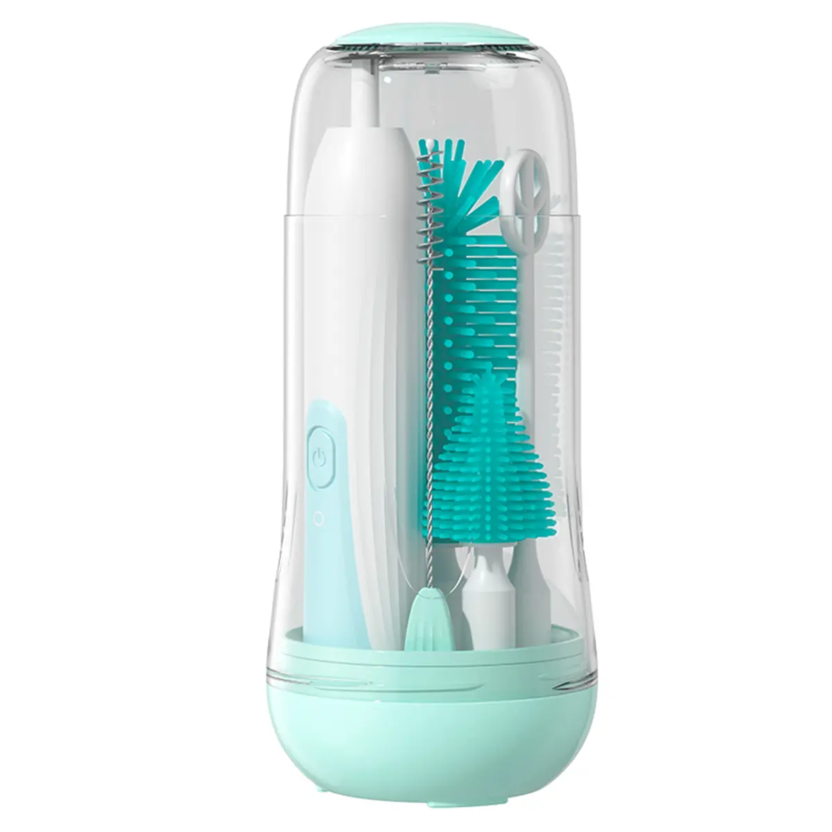 Electric Baby Bottle Brush with UV Sterilizer – 360° Auto-Scrub & Deep Clean Nipples/Straws, Clutter-Free Rechargeable Travel Set