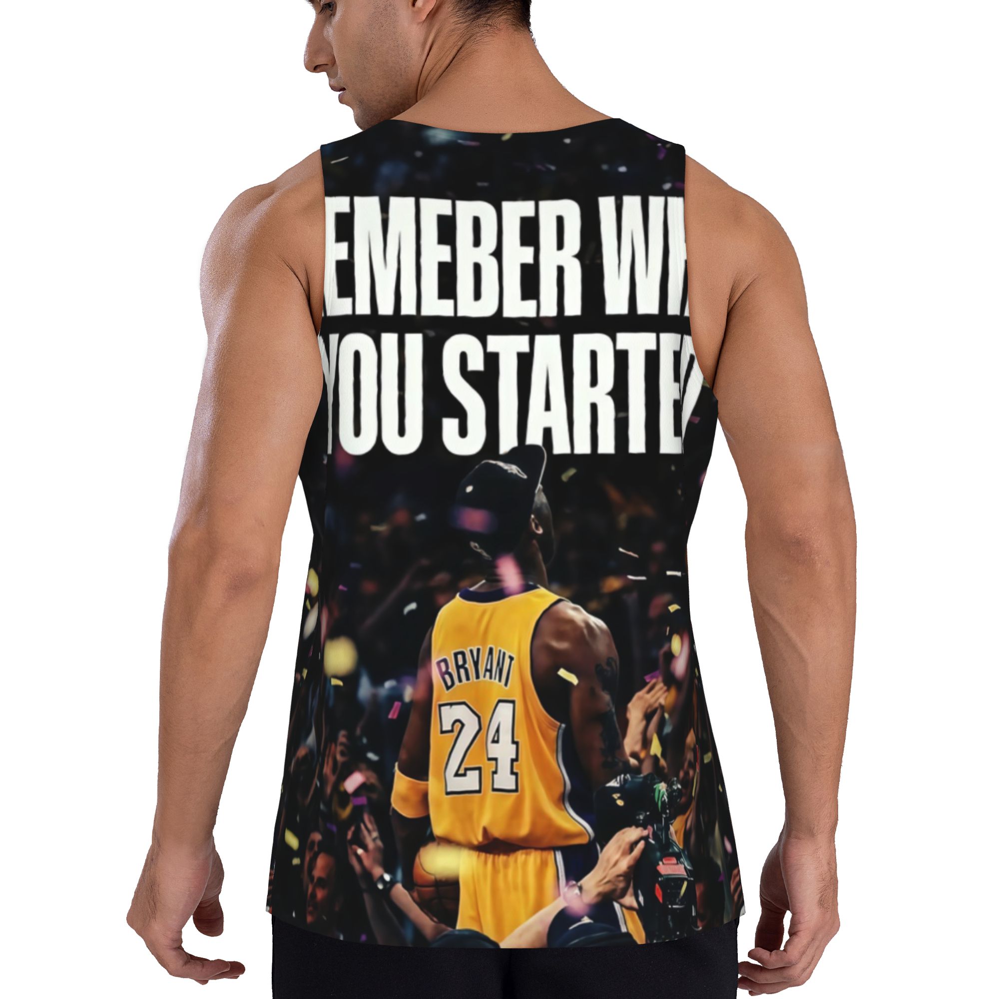 Kobe Bryant #24 Tank Top | "Remember Why You Started" Lakers Graphic Sleeveless Shirt Comfortable, Stretchy For Training & Casual Wear