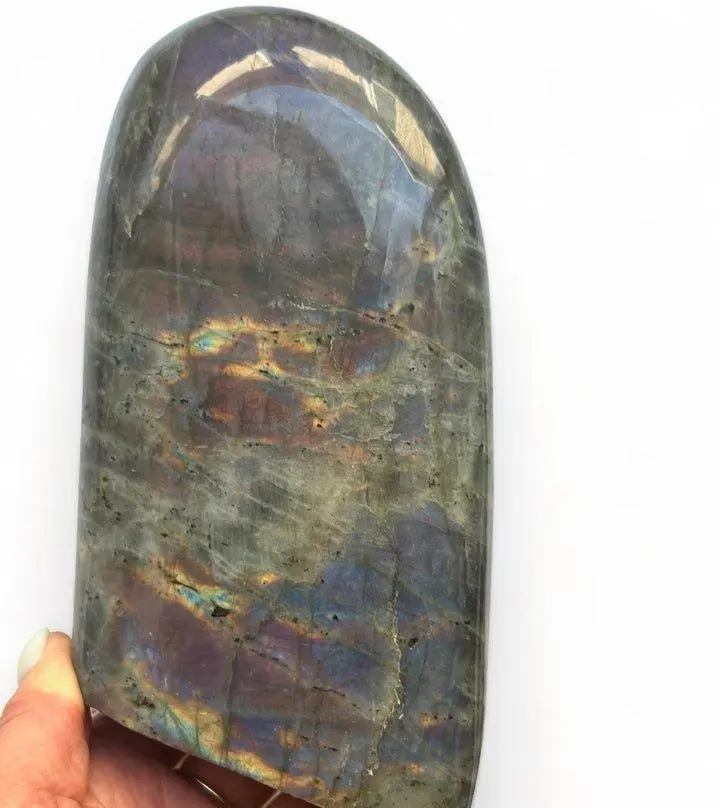 Polished Purple Labradorite Boulder – Rare Crystal Decor with Northern Lights Flash