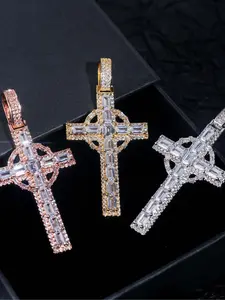 LYEECYEE Fashion Hip-Hop Jewelry Pendant, Cross Pendant Retro Hip-Hop Trend Streetwear Necklace for Men and Women, the best gift for festivals and parties.