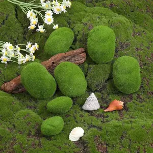 40PCS Artificial Green Moss Stones in 4 Sizes – Realistic Plastic Moss Rocks for Bonsai,Fairy Gardens,Flower Arrangements,and Handmade Crafts – Perfect for Indoor and Outdoor Decor fall home