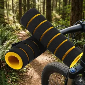 Upgraded Ergonomic Anti-Slip Motorcycle Bike Grips - 2PCS Vibration Damping Handlebar Covers for Road Mountain Bicycle, Comfort Cushion Shock Absorption Grip Set, Easy Install Universal Riding Upgrade Motor Parts Accessories