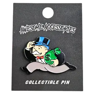 Monopoly Man Metal Accessory - Soft Enamel Pin with Premium Gloss Finish, Durable & Customizable for Hats, Backpacks, and More