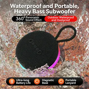 Portable Magnetic Bluetooth Speaker with RGB Lights, DSP Smart Noise Reduction, 360° HiFi Stereo Bass, IPX4 Waterproof, 10M Wireless Range, 0 Delay, 99% Compatibility, AI Voice Control, Long Battery Life for Outdoor, Home, Travel