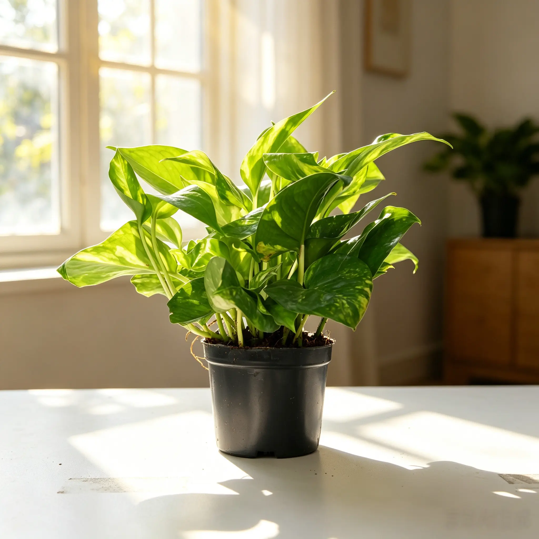LZ03    Golden Pothos Live Indoor Houseplant in 4 Inch Pot, Natural Potted Green Plant for Home & Office Decor