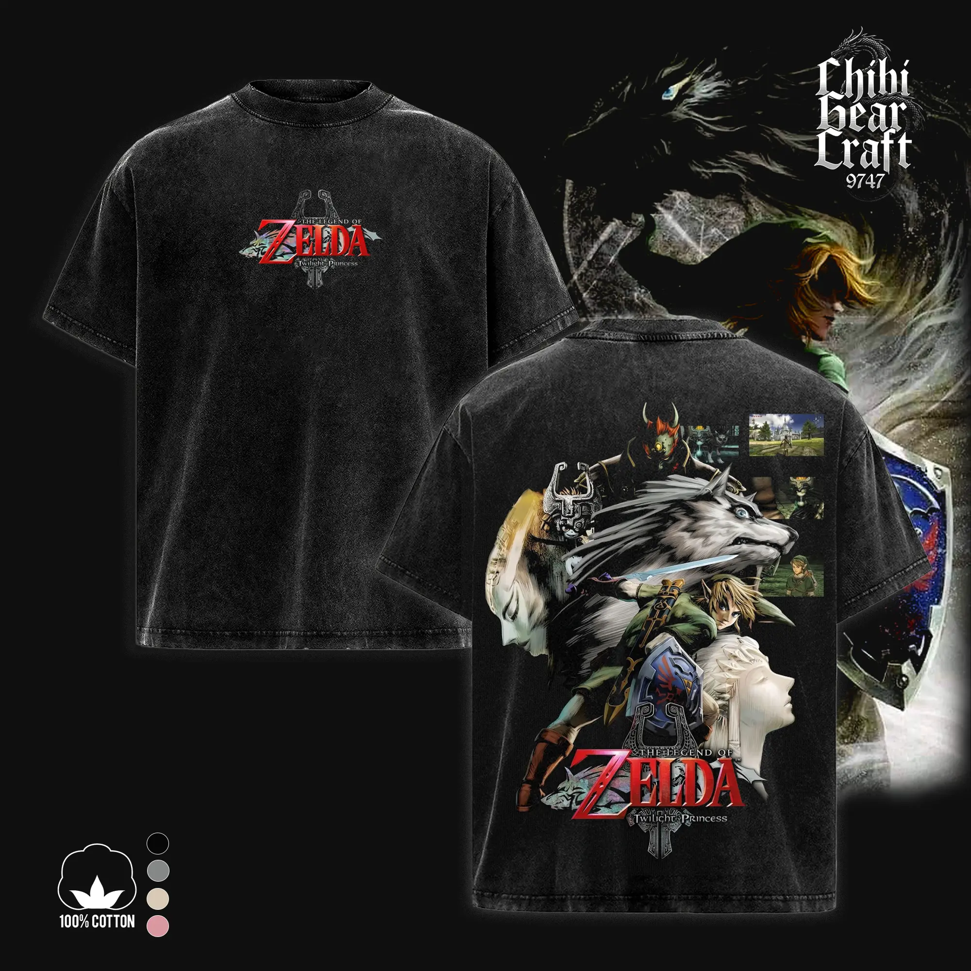 The Legend of Zelda: Twilight Princess v2 Hoodie 100% Premium Cotton Oversized Fit Pre-Washed Unisex Classic Top American Made