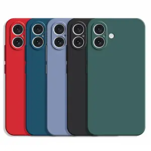 For iPhone 16 Case For iPhone 17 Ip17 Air 17promax 16 Cover TPU Luxury Shockproof Liquid Silicone Protective Phone Back Cover For iPhone 15 14 13 12 11 ip16 promax