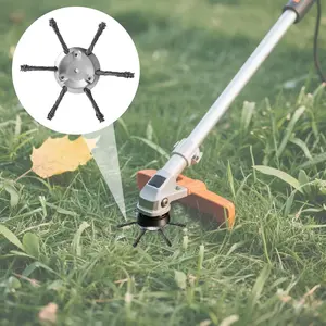 Weed Removal Wheel, Weed Eater Blade, Steel Wire Brush Head, Metal String Trimmer Head, Includes Adapter Kit, Garden Tool Set
