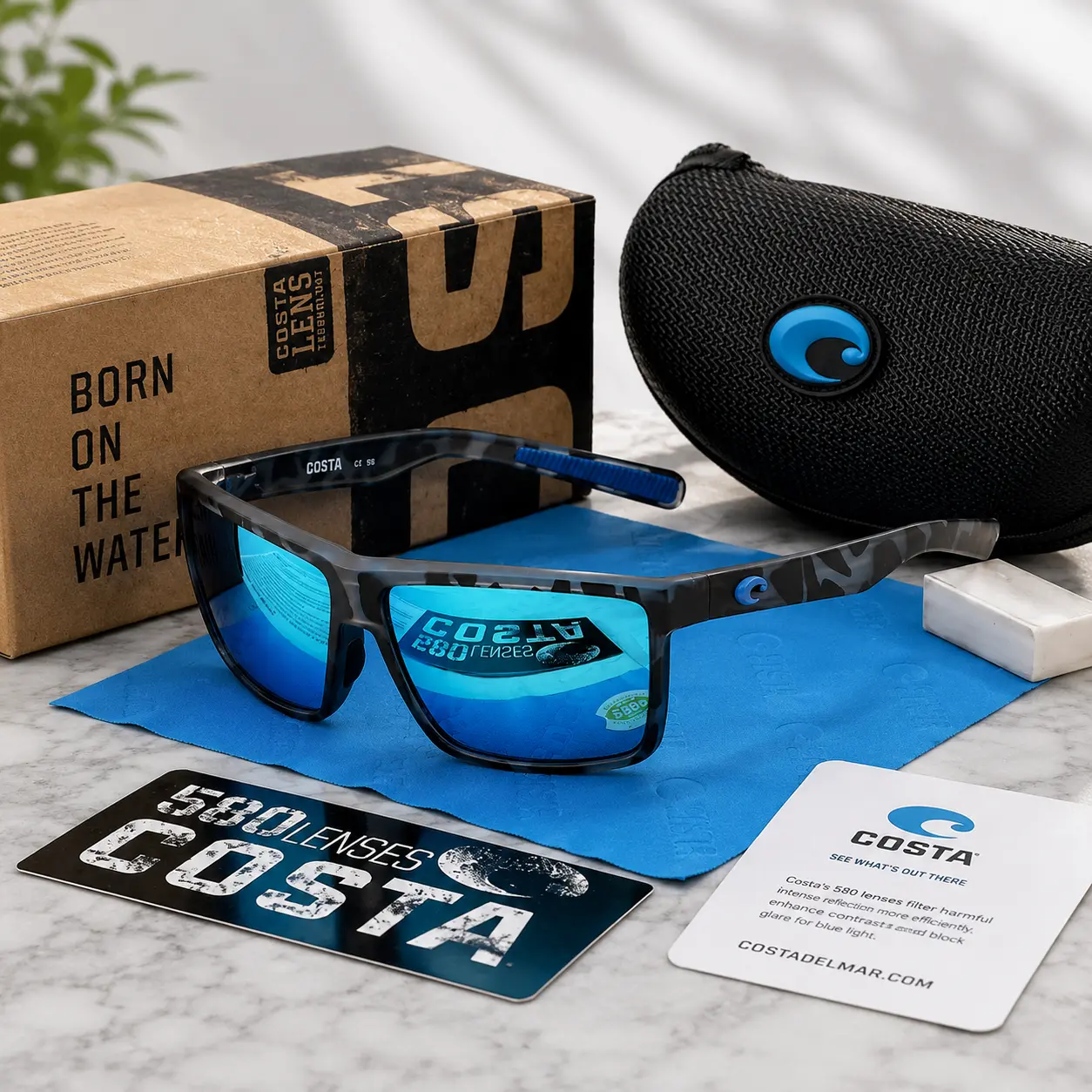 Costa Del Mar Tuna Alley 580P Polarized Sunglasses – Matte Black Frame UV400 Outdoor Performance Eyewear for Fishing, Boating & Driving
