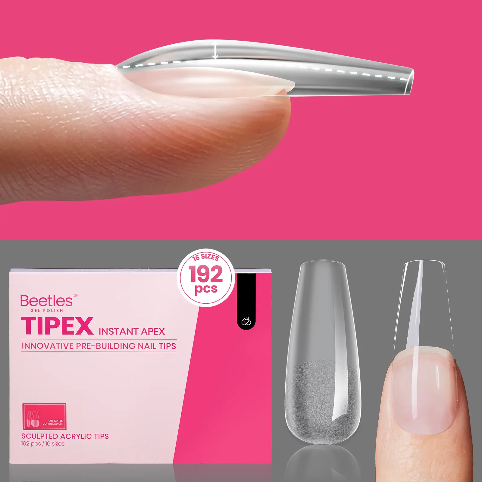 192 Pcs 16 Sizes Medium Coffin（NO GLUE&Lamp）