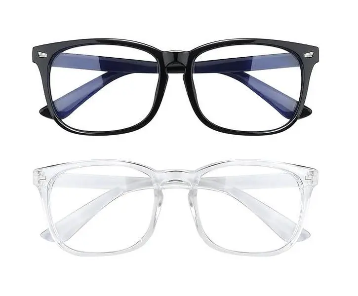 Black Full-Rim Blue Light Glasses for Men & Women, Lightweight Polycarbonate Frame, Prescription-Friendly Anti-Glare Eyewear for Gaming, Lightweight Eyeglasses, Blue Lights Glasses