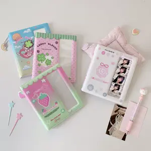 Cartoon Strawberry Luck Photo Booth Album For 40 Pcs 2x6 Inch Photo Strips Bookmark 20 Pcs 4x6 4R Photo Holder 40 Pages