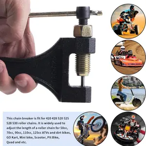Universal Motorcycle Chain Breaker Tool Kit, Metal Splitter Cutter Riveter for Atv Chains, Fits 420-530 Chains