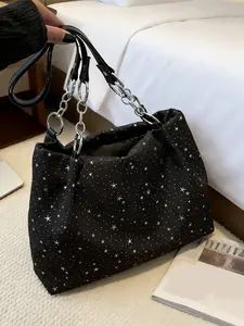 Women's Casual Crossbody Bag, Star Print Tote Bag, Daily Use Shoulder Bag, Versatile Fashion Accessory, Perfect for Everyday, Crossbody Chain Bag
