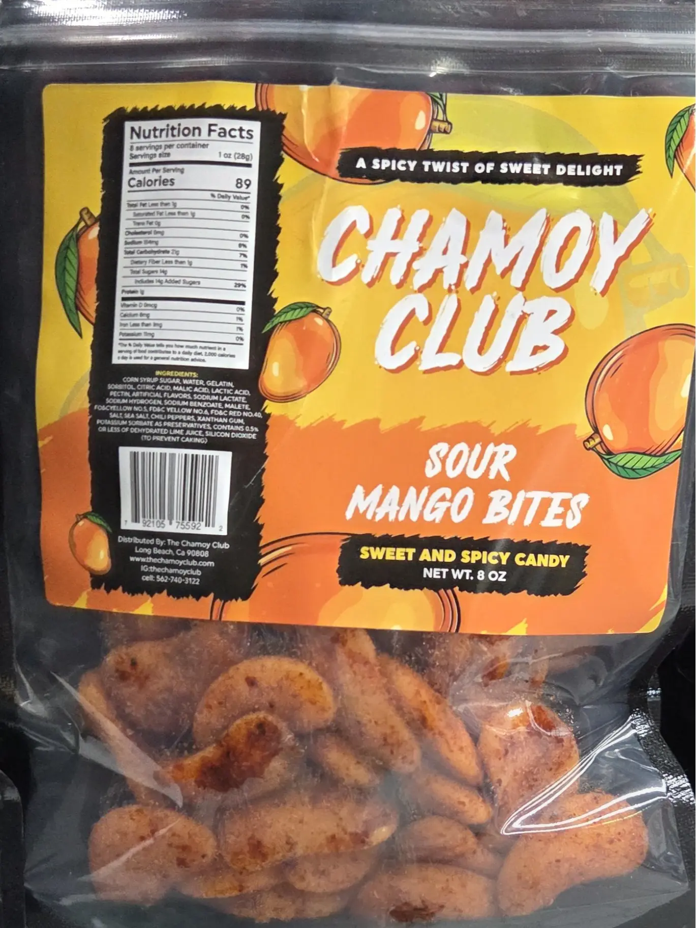 Chamoy Club, Sweet and Spicy Candy, 8 oz (Sour Mango Slice)