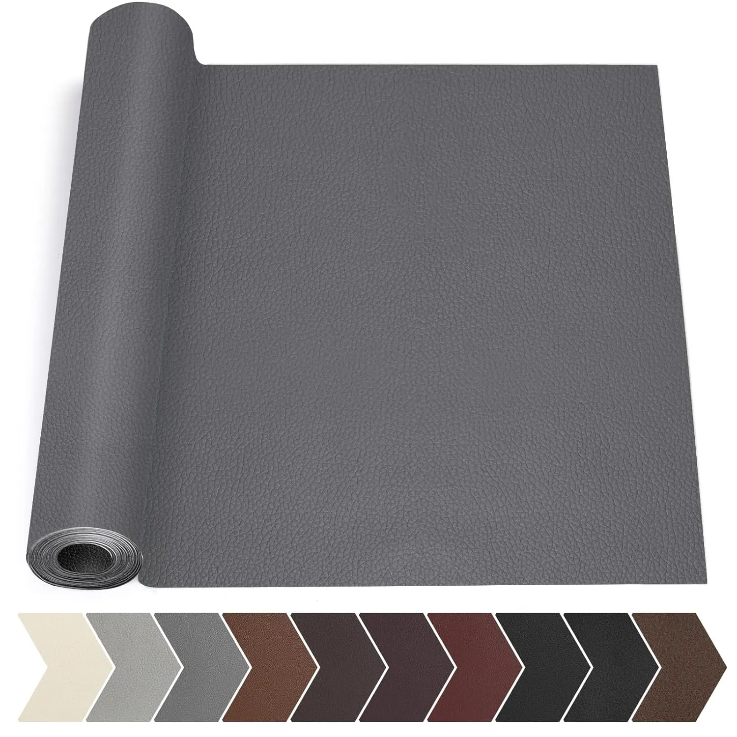 Leather Repair Tape, 17 X 79 in Leather Repair Kit for Furniture, Self Adhesive Repairing Patch Large Vinyl Patch Tape for Sofa,  Interior, Couch,  Interior,  Seats (Dark Gray)