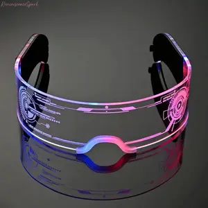 Stylish Futuristic LED Light Up Shades, Eye-Catching Neon Glow Party Glasses, Chic Rave & Festival Costume Decor, Unique Luminous Eyewear, Perfect Novelty Gift and Photo Prop for Night Outfits & Holiday Celebrations tiktokshopspringglowup