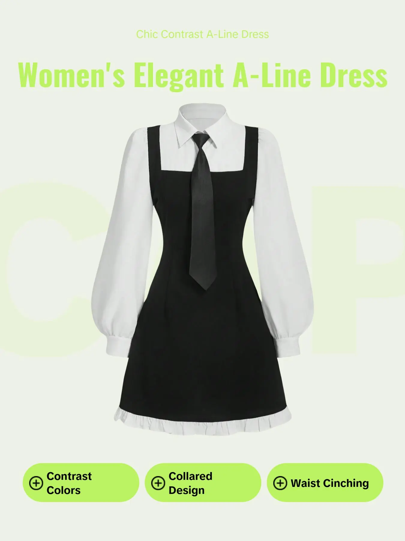 2000s ruffle dress Women's A line Polo Shirt Dress main image 1