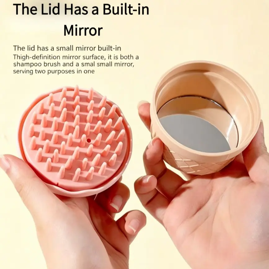 1-piece/set Ice Cream Shaped Scalp Massage Shampoo Brush, Soft Bristles Hair Scrubber, Head Scrubber for Deep Cleansing & Itch Relief, Wet Dry Shower Brush for Men Women, Bathroom Essentials