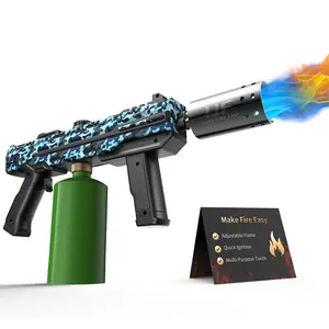 IJF Propane Torch for BBQ & Charcoal Starter - Adjustable Flame Blow Torch (Tank Not Included) Heavy Duty Grill Torch for Steak Searing, Outdoor Camping Fire Starter Head