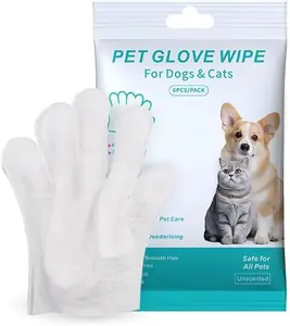 12 24 36pcs Pet Glove Wipe for Dogs & Cats, Gentle & Thickened, No Rinse, Safe for All Pets, Ideal for Daily Care & Travel, Multi-Purpose Use, Fragrance-Free, Alcohol-Free, Odorless