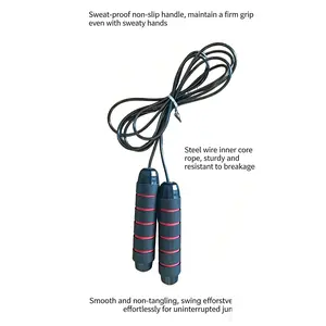 Bearing Steel Wire Weighted Jump Rope, Adjustable Speed Skipping Rope for Adult Fitness Exercise & Indoor-Outdoor Exam Training
