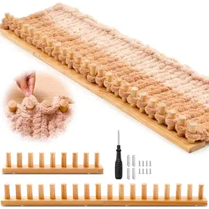 46'' Chunky Loom Large Loom for Blanket Size Chunky Knit Foldable Hand Weaving Kit for Beginner Yarn Craft Home Decor