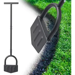 Heavy-Duty Manual Grass Edger Tool - 39 Inch Half Moon Lawn Edger with Wide Footplate. -in- Steel Border Edger for Landscaping, Garden Edging, Creating Trenches and Burying Irrigation Cables