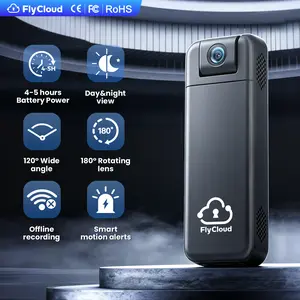 FlyCloud Seven Ultra Compact Thumb Sized Mini Camera,1080P HD WiFi Security Cam,Rechargeable Long Battery,Magnetic Installation, TF Card&Cloud Storage,Perfect for Home Security,Vlog,Travel,Cycling&Daily Life Recording