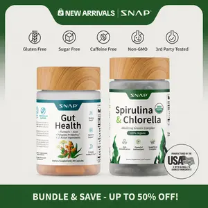 Gut Health Bundle - Snap Supplements - Gut Health + Spirulina & Chlorella - Natural Supplement Bundle Prebiotics Probiotics Dietary Gut Health Bundle - Snap Supplements - Gut Health + Spirulina & Chlorella - Natural Supplement Bundle Prebiotics Probiotics Dietary