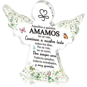 Spanish Sympathy Bereavement Gifts -  Angel Memorial Gifts for Loss of Loved  Bereavement Condolences Grief  Keepsake Paperweight for Family  Remembrance Table Decor