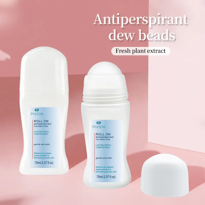 PHISYA Fox Odor Slide Beads Sweat Stopper Antibacterial Roll On Antiperspirant with Fresh Plant Extract 70ml
