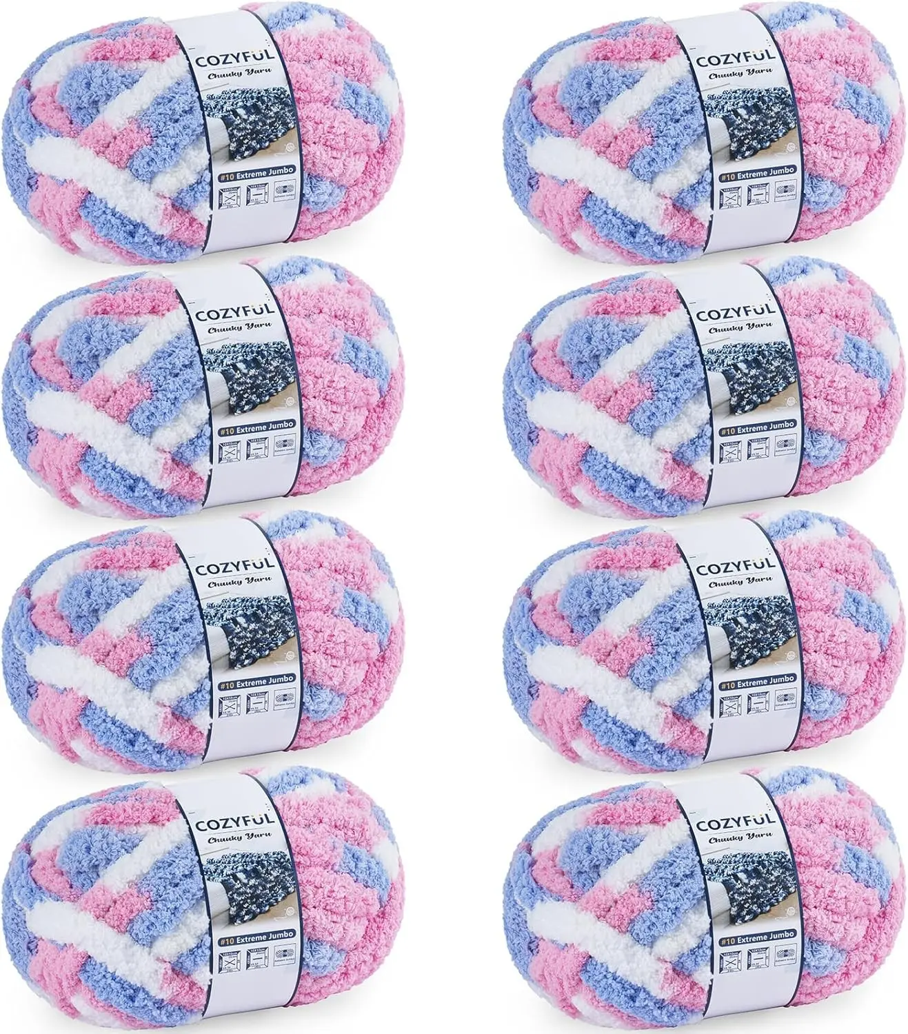 Blue & Pink & White
