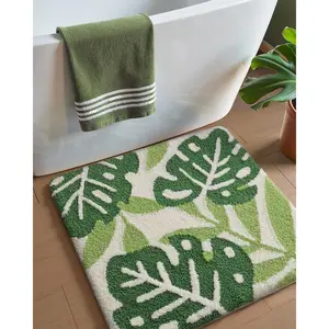 DEXI Ocean Sea Turtle Bathroom Rug, Square Bath Mat 24x24, Cute Funny Animal Bath Rugs, Non Slip, Washable, Absorbent, Soft Microfiber Bathmat for Shower Floor, Blue and White