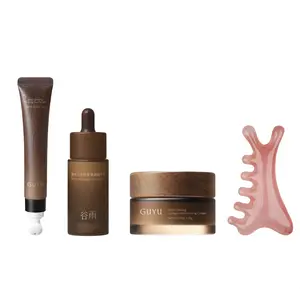 GUYU Elixir Ginseng Firming Skincare Set - Collagen Moisturizing Cream 30g, Firming Eye Cream 15g, Essence 20ml, GUASHA facial tool for Anti-Aging, Firming, Lifting, Wrinkle, Brightening Soothing Hydrating, Peptide Compound K #summerwins #dealsforyoudays