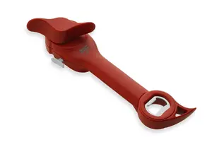 Auto Safety Master Opener - Effortless Opening, Style Swiss Design with Lock-On Technology Stainless Steel Can Opener Bottle Opener Smooth Edge Secure Grip