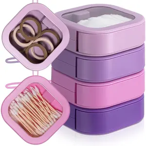 4 count Gradient Purple Hair Tie Organizer Portable Hair Accessory Storage Containers Stackable Tie Bobby Pin Holder Home Cotton Swab Dispenser Accessories  Organizer Box